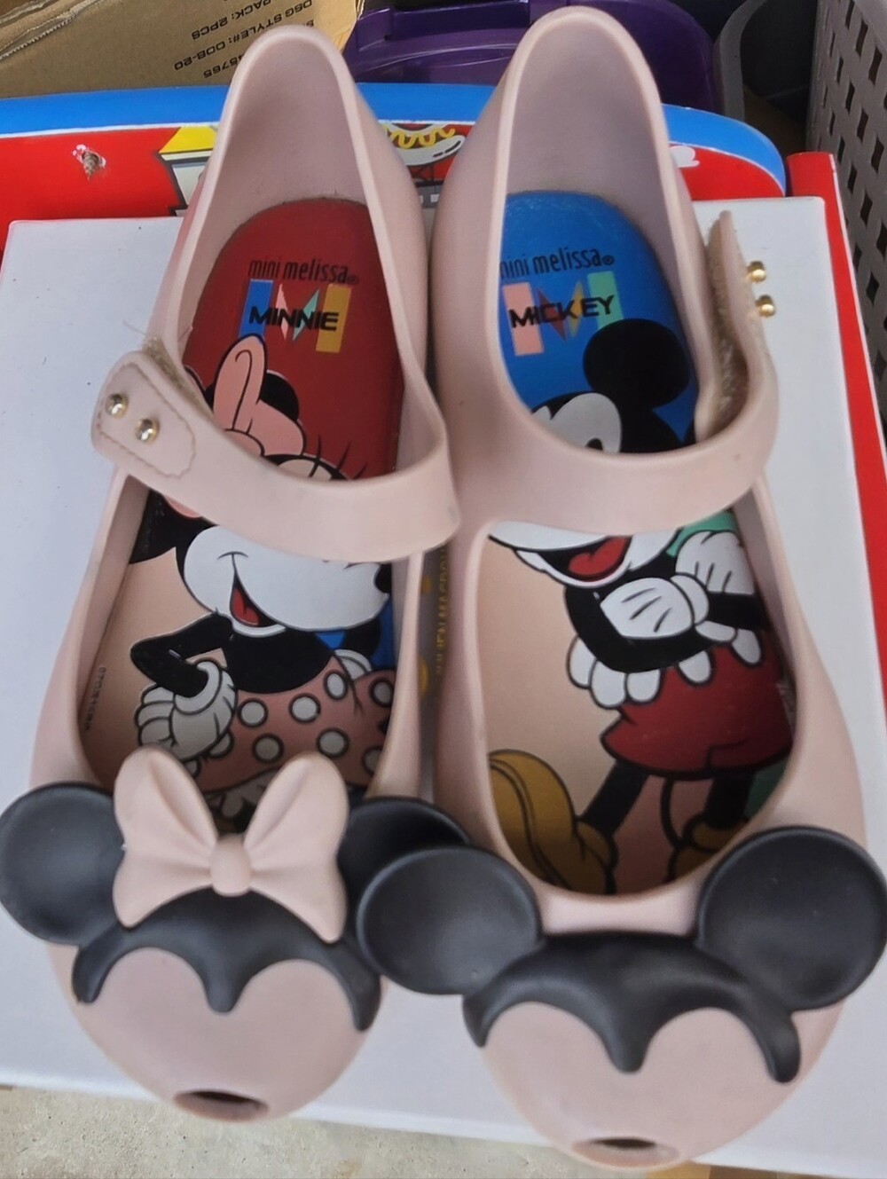 Mini Melissa Disney Mickey Minnie Mouse Pink Mary Jane Shoes Girls US 11 EUR 28